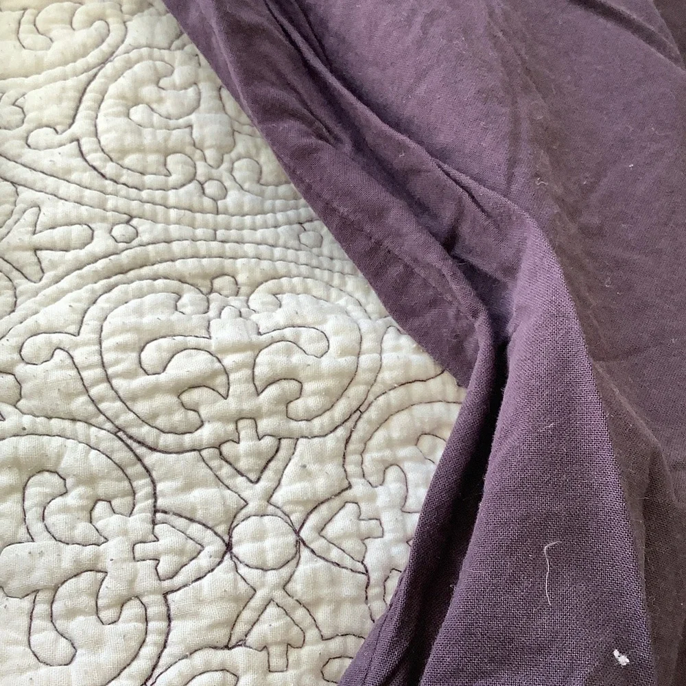 Restoration Hardware Quilted Pillow Sham Pair in Deep Purple